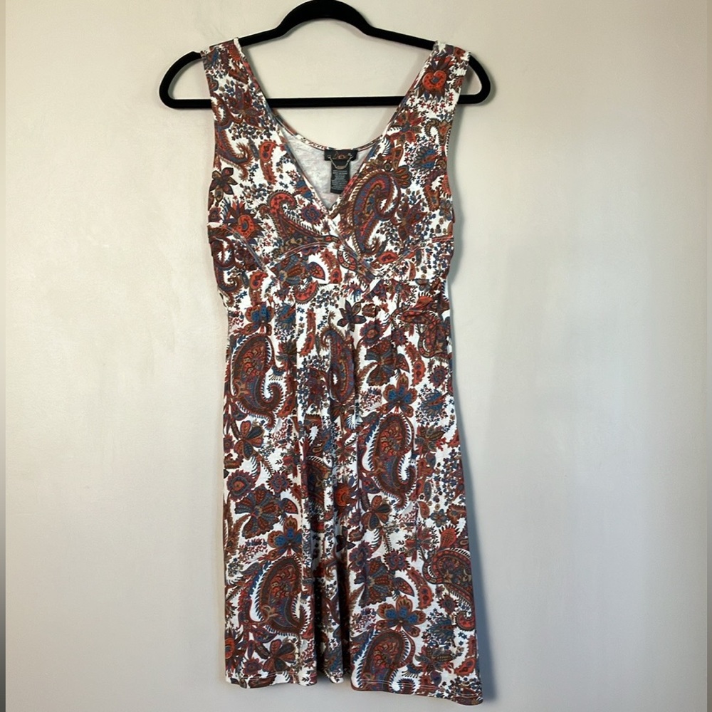 DEX dress sundress paisley floral print sleeveless v-neck women’s size S